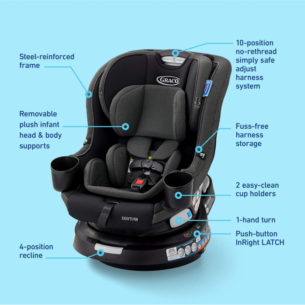2 modes, design fin - Siège auto convertible GRACO EasyTurn 360