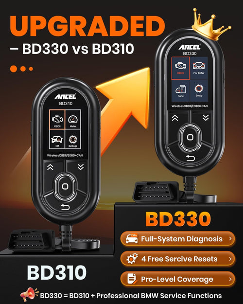 (BD310 amélioré) ANCEL BD330 Conçu pour le lecteur OBD2 BMW – Outil d'enregistrement de batterie, lecteur des codes pour BMW/Mini/RR