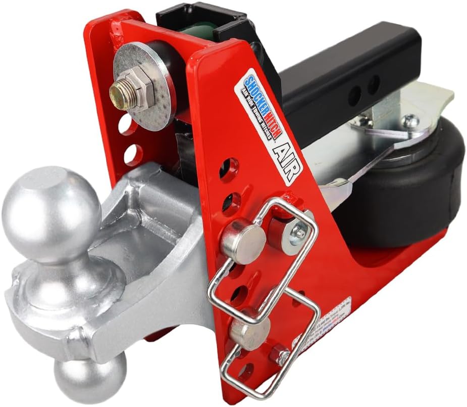 12 000 lb (compatible avec les attelages de 2 po) - Attelage pneumatique avec support de boule combiné (2 boules de 2-5/16 po), compatible avec les attelages de 2 po